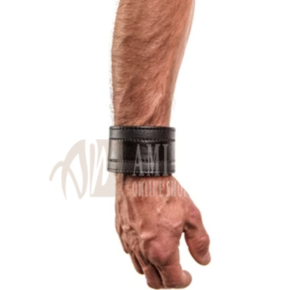 Racer Stripe Wristband – Black | Premium Leather, Comfortable Fit, Matte Black Hardware